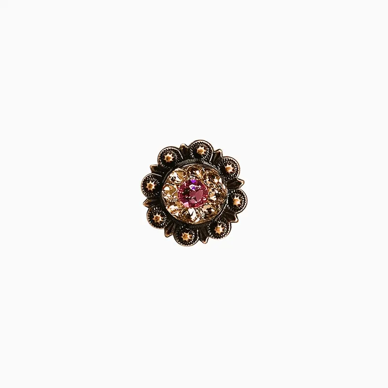 Pink & Champagne Copper 1" European Crystal Concho 1