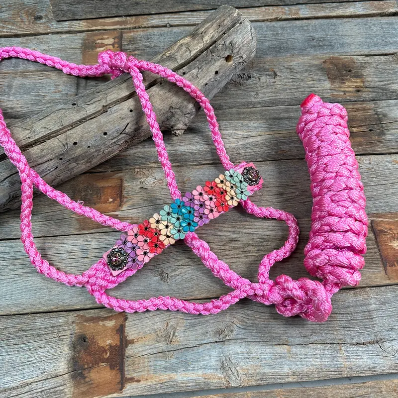 Pink Mule Tape Halter - Multi Floral And Pink #Mt228 1