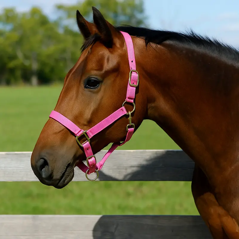 Pink Nylon Horse Halter Nhpink 1