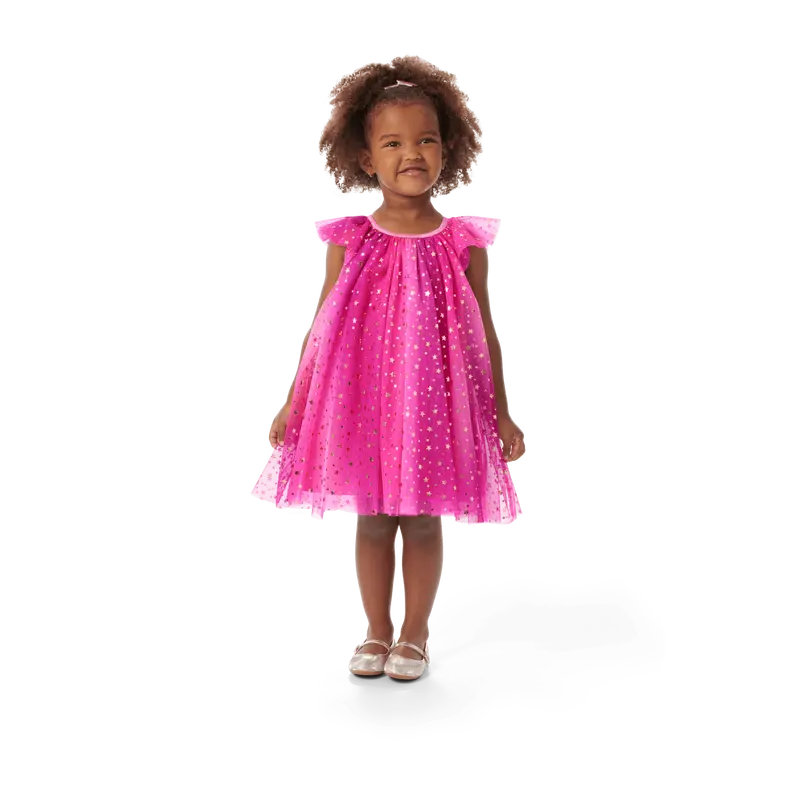 Pink Party-Ready Dress For Little Girls (Bitty Baby®) 1