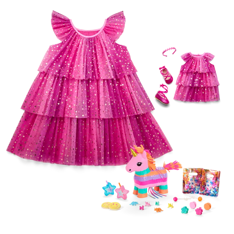 Pink Party-Ready Dresses & Accessories For Girls & 18-Inch Dolls 1