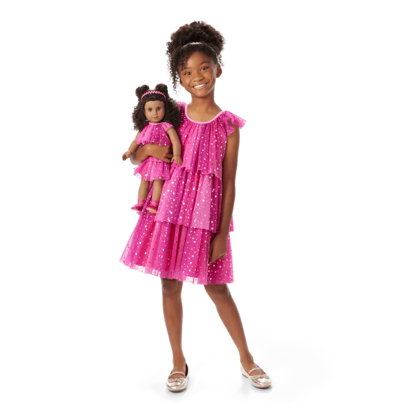 Pink Party-Ready Dresses For Girls & 18-Inch Dolls 1
