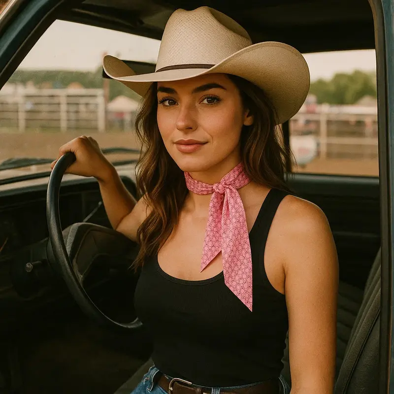 Pink Western Skinny Mini Wild Rag Scarf / Cowgirl Necktie #Tw132 1