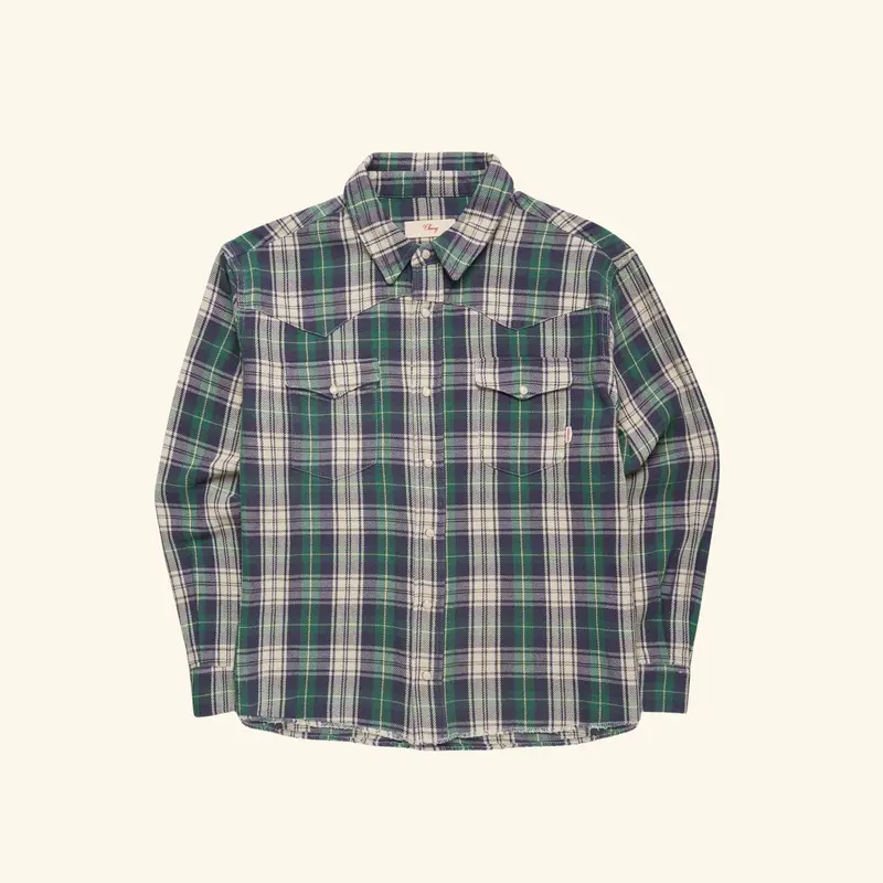 Plaid Western Shirt (Green) 1