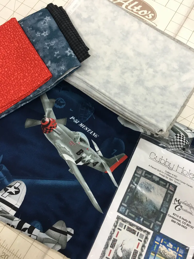 Plane / Cubby Holes Pattern Kit 65 X 71  Kit Includes Fabric, Binding, & Pattern. 1