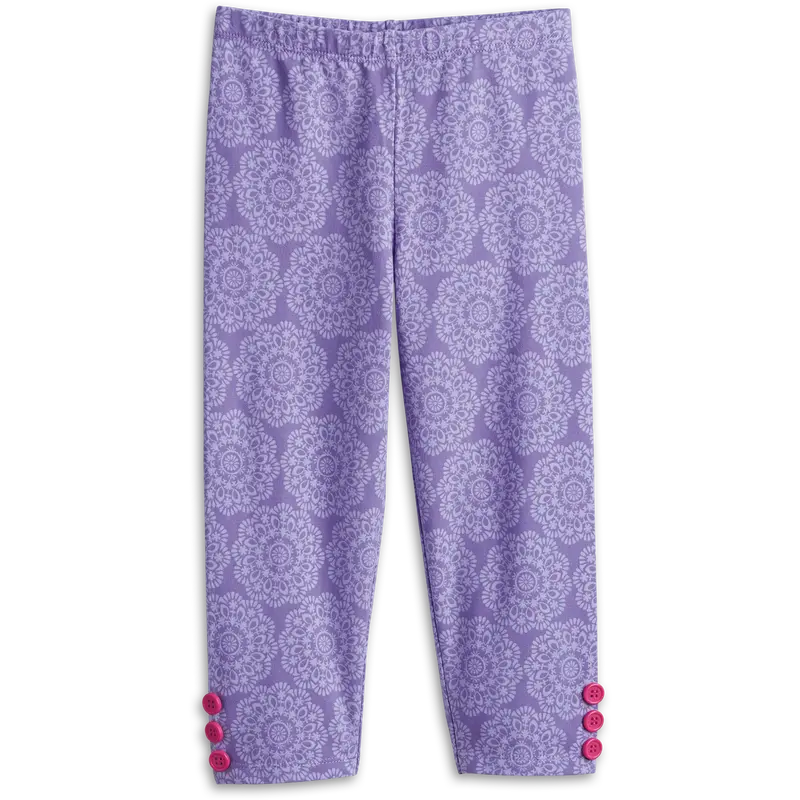 Playful Floral Leggings For Little Girls 1