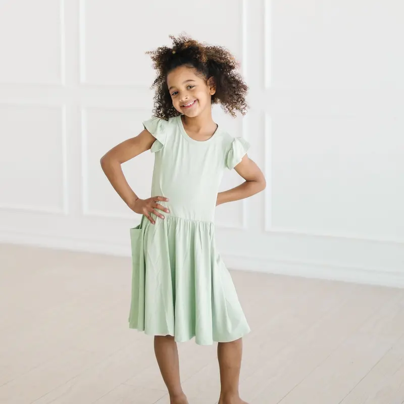 Pocket Dress In Basil 1