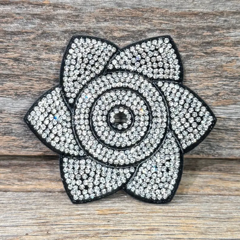 Pointed Flower Rhinestone Rosette 3
