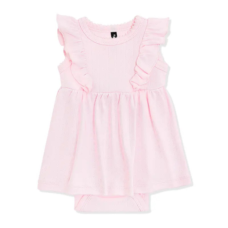 Pointelle Bodysuit Dress In Sakura 3