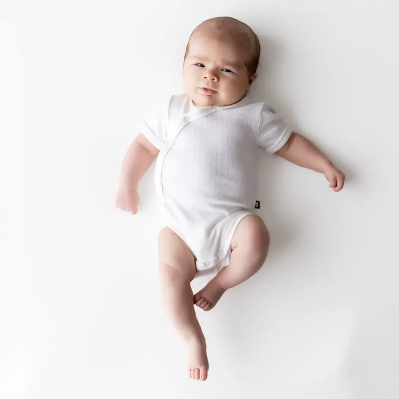 Pointelle Kimono Bodysuit In Cloud 1