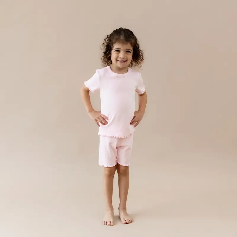 Pointelle Short Sleeve Set In Sakura 1