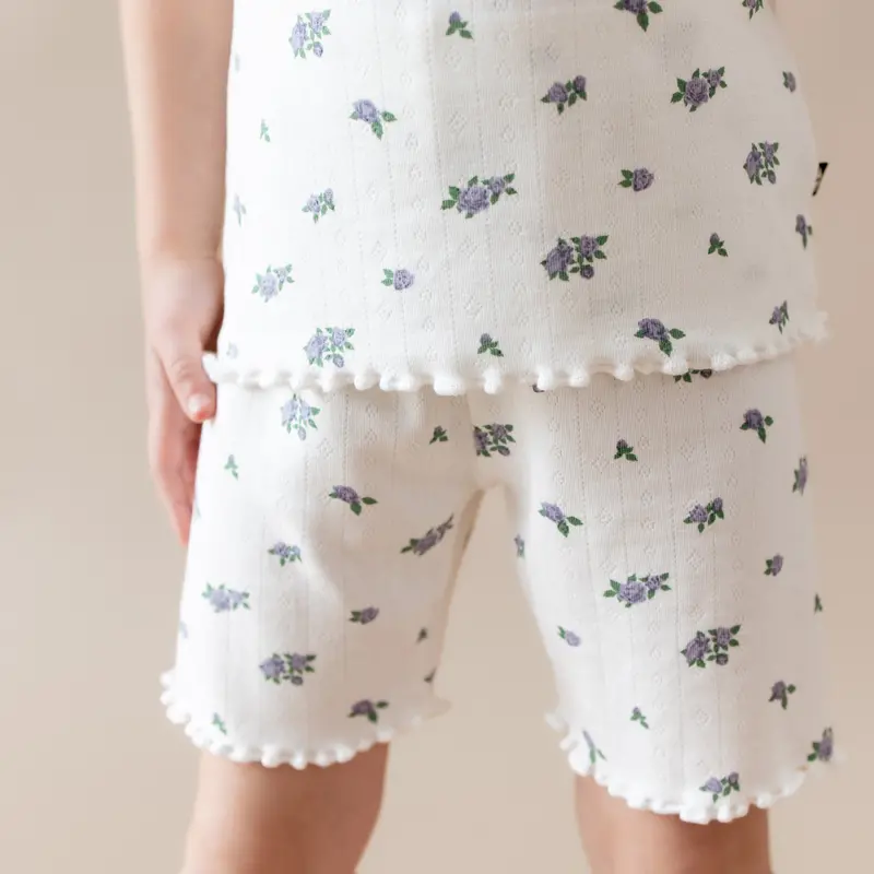 Pointelle Short Sleeve Set In Spray Rose 4