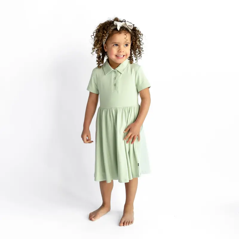 Polo Dress In Basil 1