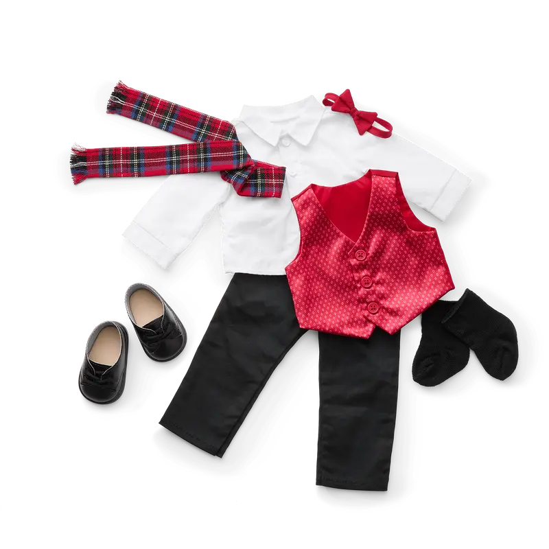 Pop Of Plaid Holiday Outfit For 18-Inch Dolls 1