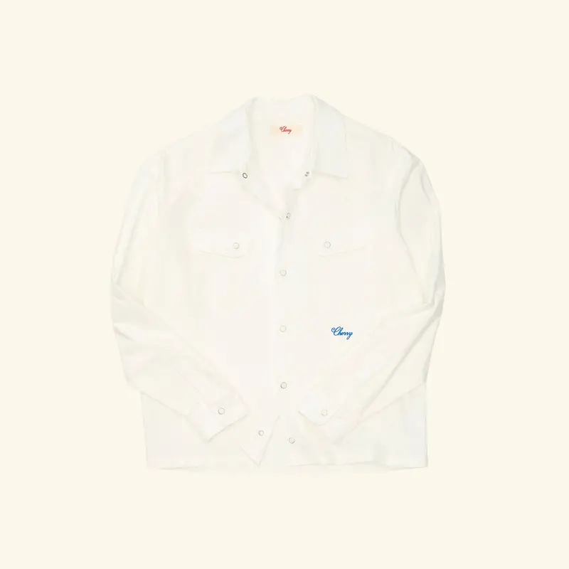 Poplin Western Shirt (White) 2
