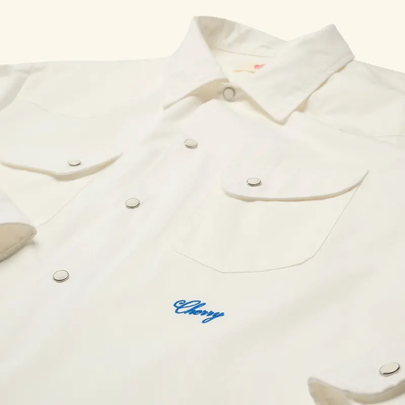 Poplin Western Shirt (White) 4