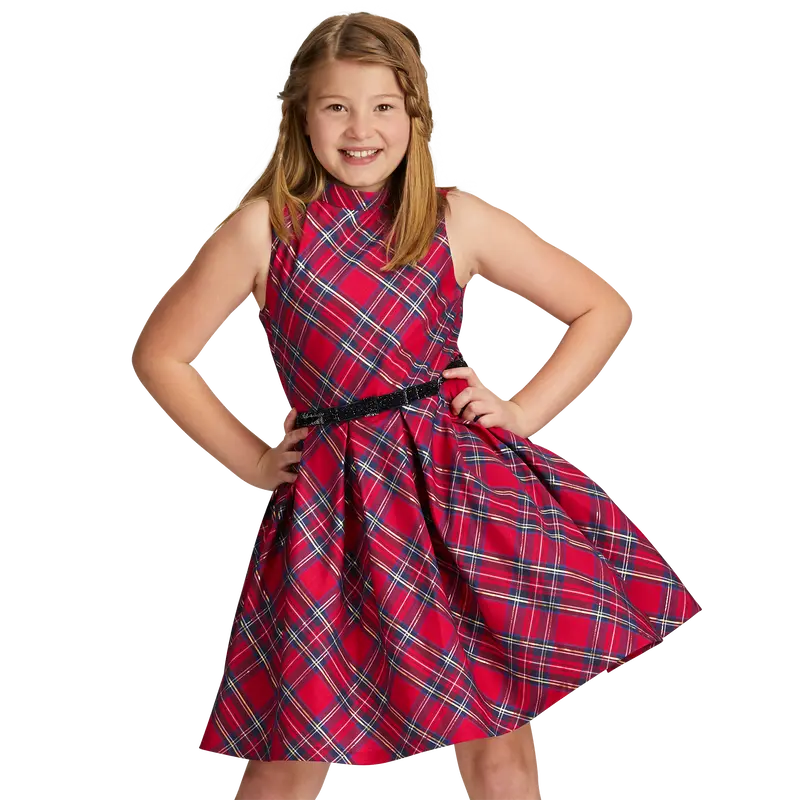Pretty Plaid Christmas Dress For Girls 1