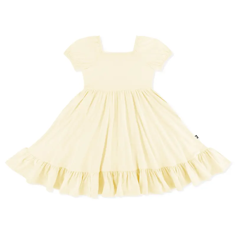 Puff Sleeve Twirl Dress In Chamomile 2