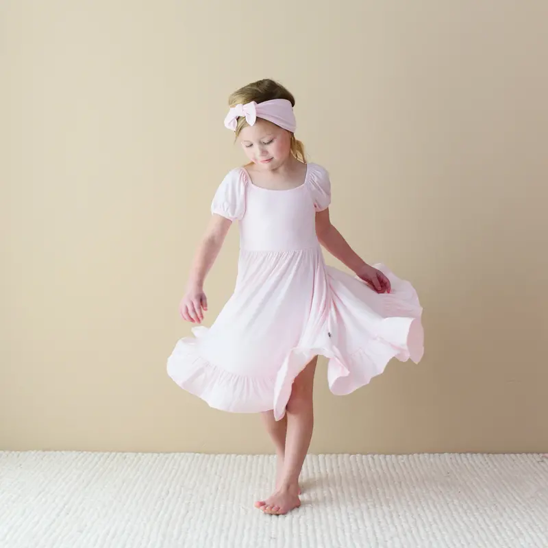 Puff Sleeve Twirl Dress In Sakura 1