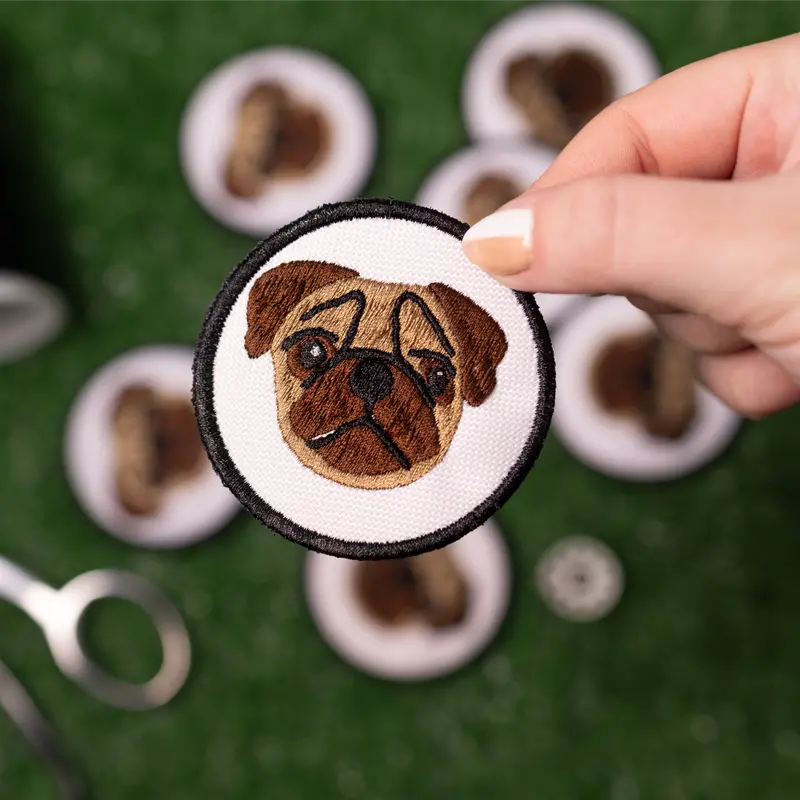 Pug Face Circle Patch 1