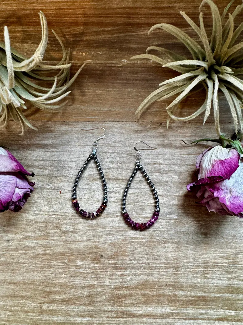Purple Spiny Oyster Earrings – Sterling Silver Pearls 1