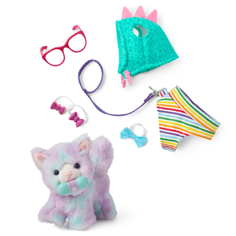 Purrpley Pink Kitty Cat For 18-Inch Dolls & Fancy Pet Fashion Accessories 1