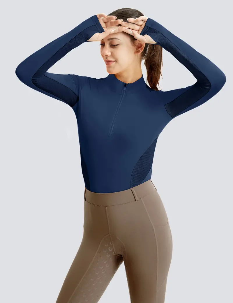 Quick-Dry Women’s Long-Sleeve Performance Riding Shirt