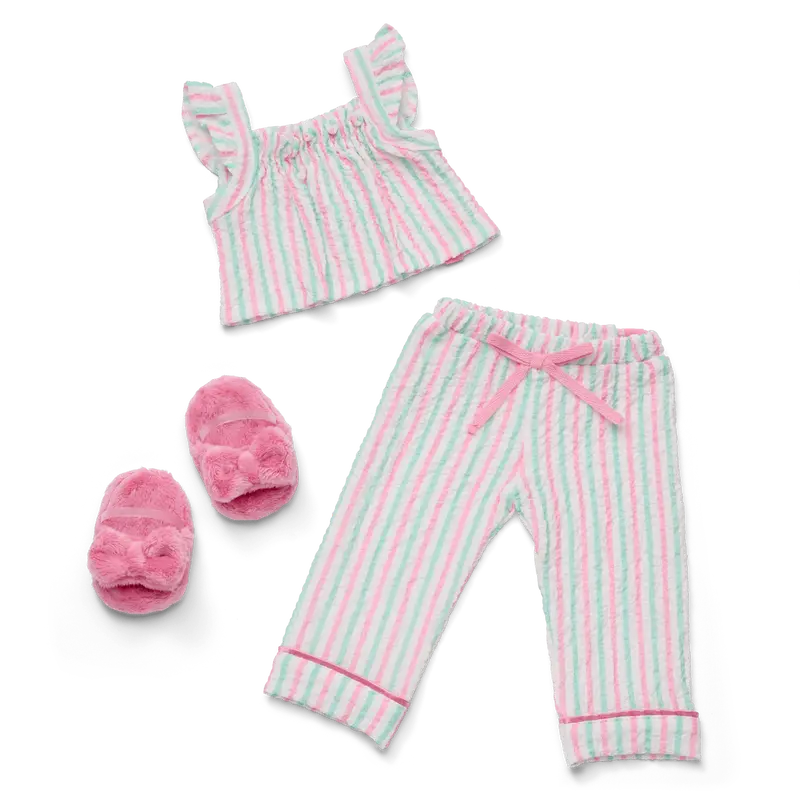 Raquel's™ Coastal Stripes Pajamas For 18-Inch Dolls (Girl Of The Year™ 2026) 1