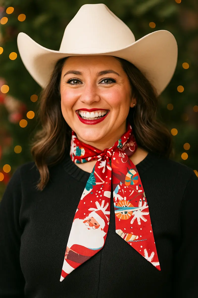Red Holiday Western Skinny Mini Wild Rag Scarf / Cowgirl Necktie  #Tw150 1