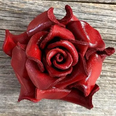 Red Rose Leather Flower 1