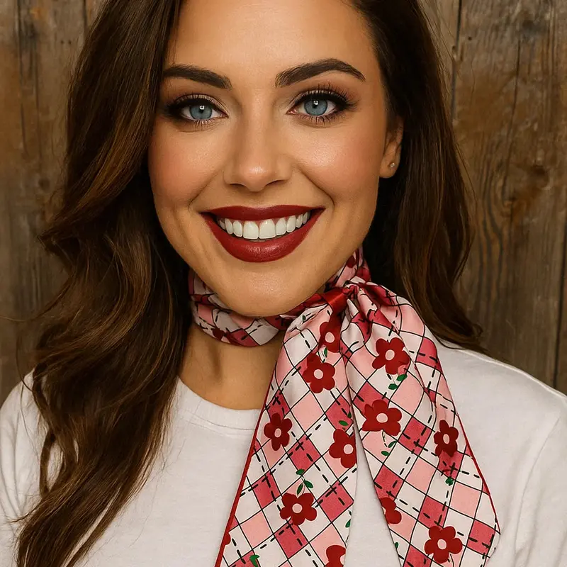 Red Western Skinny Mini Wild Rag Scarf / Cowgirl Necktie  #Tw143 1