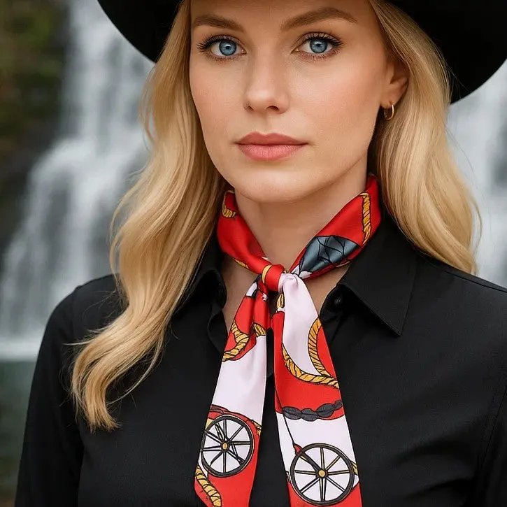 Red Western Skinny Mini Wild Rag Scarf / Cowgirl Necktie #Tw322 1