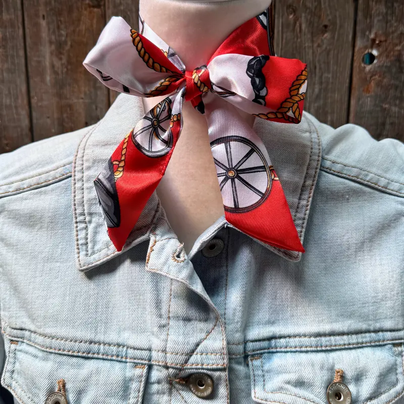 Red Western Skinny Mini Wild Rag Scarf / Cowgirl Necktie #Tw322 2