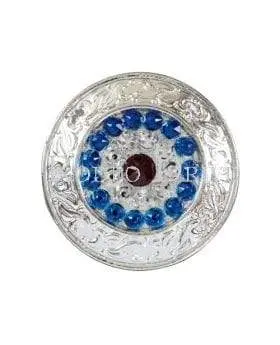 Red White & Blue Bright Silver 1.5" Disc European Crystal Concho 2