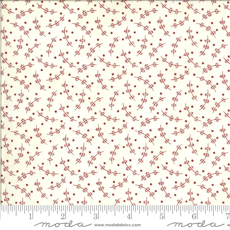 Redwork Gatherings Cream Moda   49112 11 1