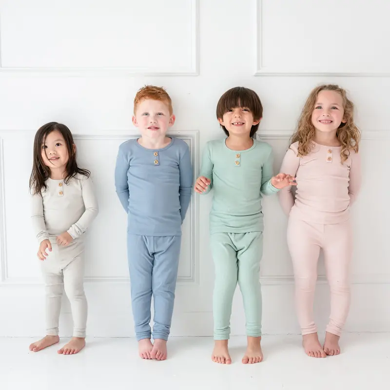 Ribbed Henley Set In Blush 3