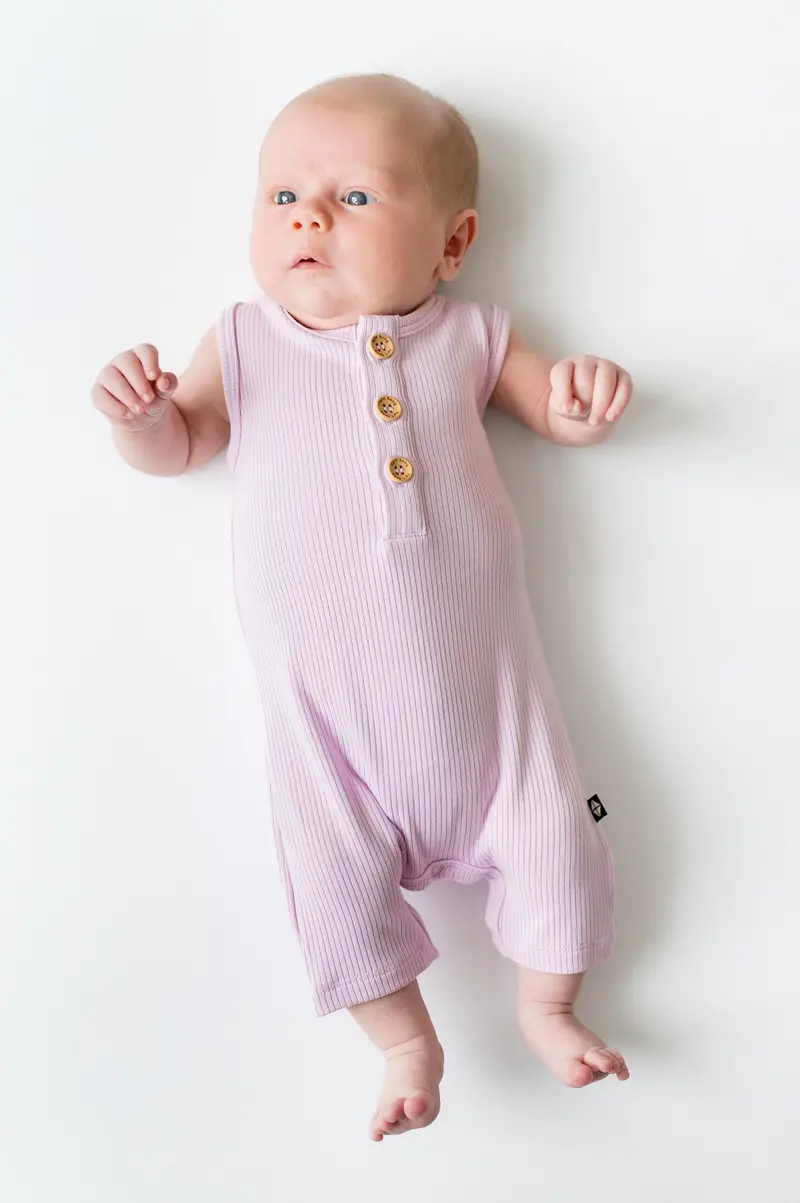Ribbed Sleeveless Shortall In Thistle 1