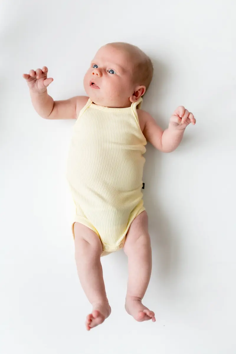 Ribbed Spaghetti Strap Bodysuit In Chamomile 3