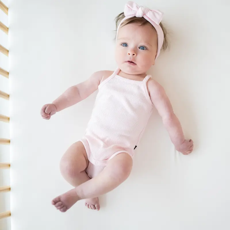 Ribbed Spaghetti Strap Bodysuit In Sakura 1