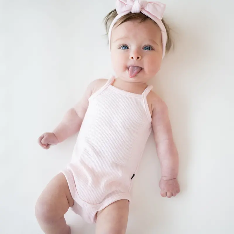 Ribbed Spaghetti Strap Bodysuit In Sakura 3