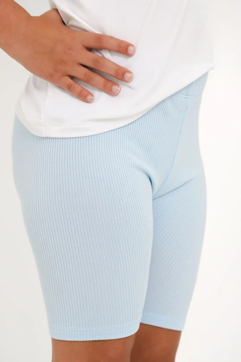 Ribbed Toddler Biker Shorts In Breeze 3