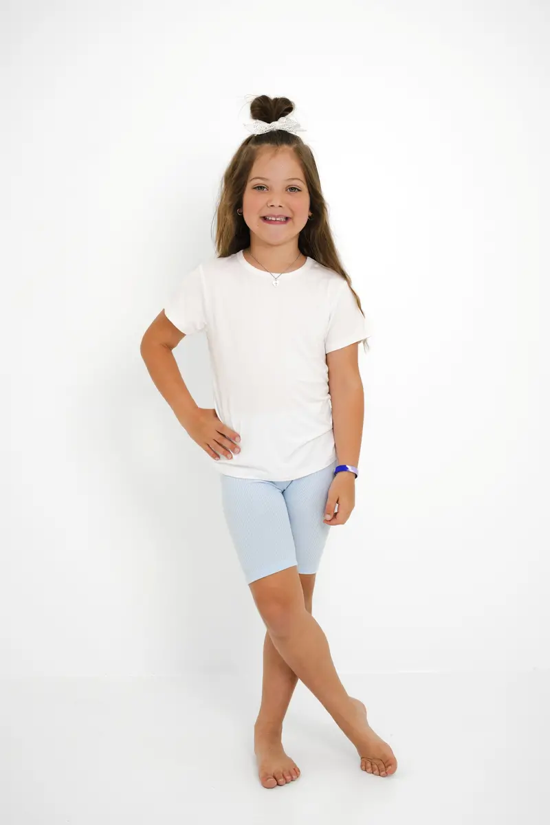Ribbed Toddler Biker Shorts In Breeze 4