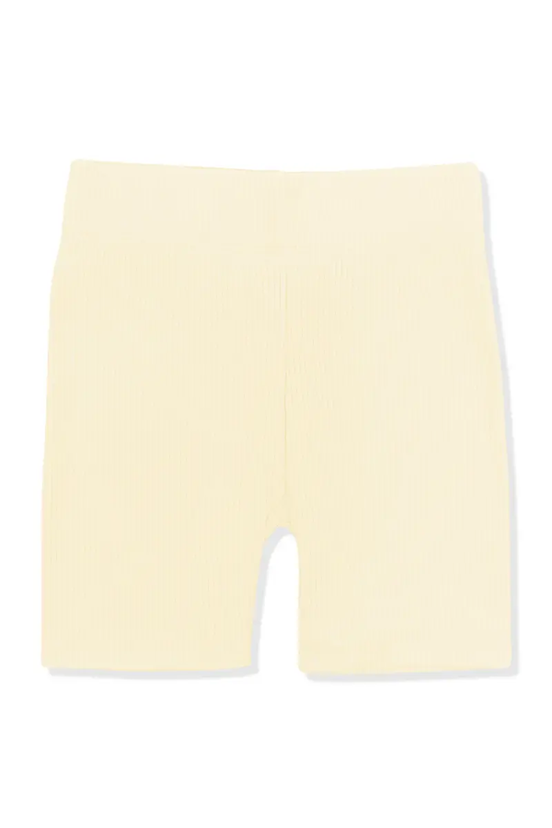 Ribbed Toddler Biker Shorts In Chamomile 2