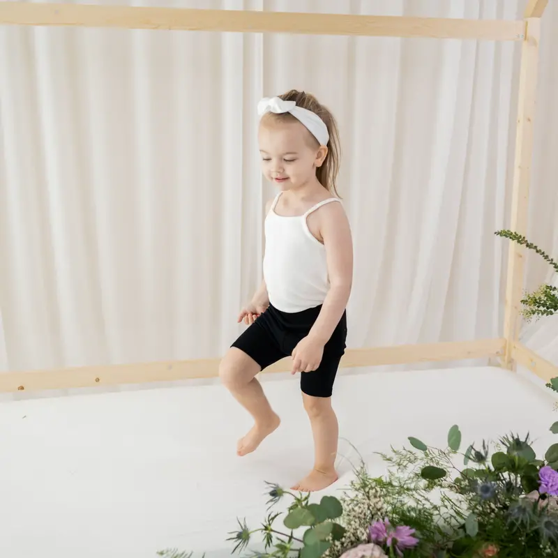 Ribbed Toddler Biker Shorts In Midnight 3