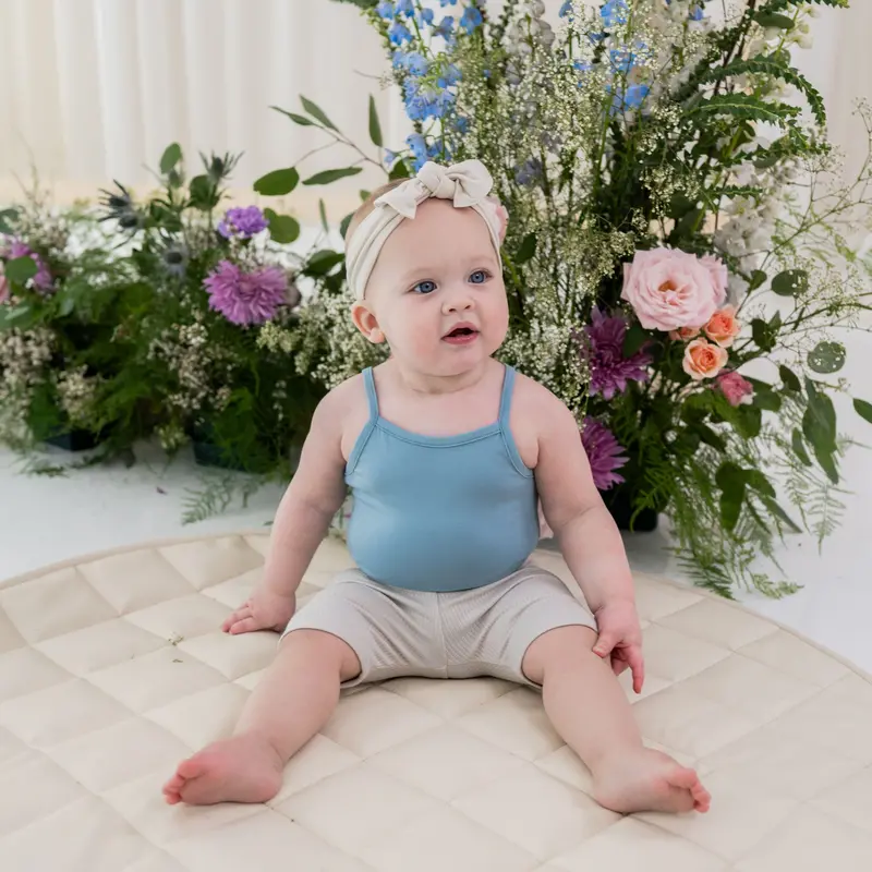 Ribbed Toddler Biker Shorts In Oat 4