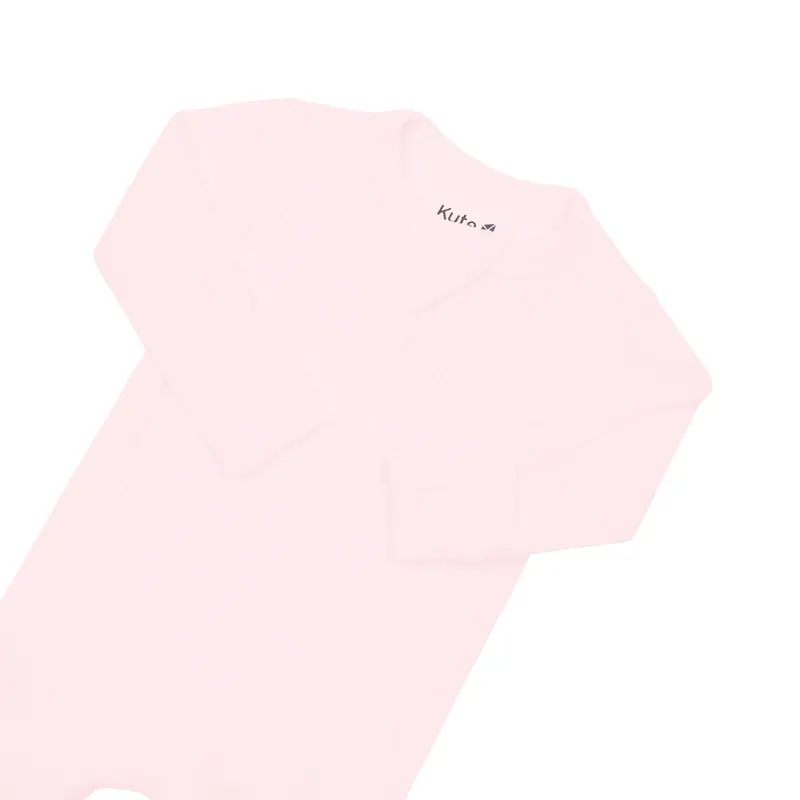 Ribbed Zipper Footie In Sakura 4