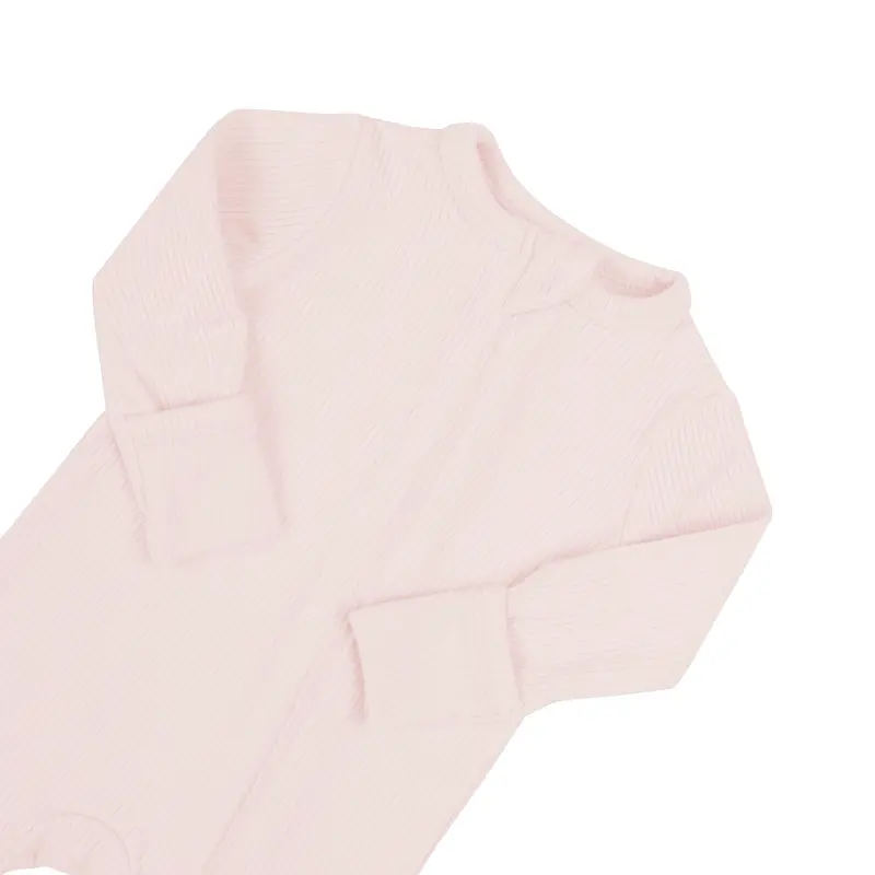 Ribbed Zipper Romper In Blush 4