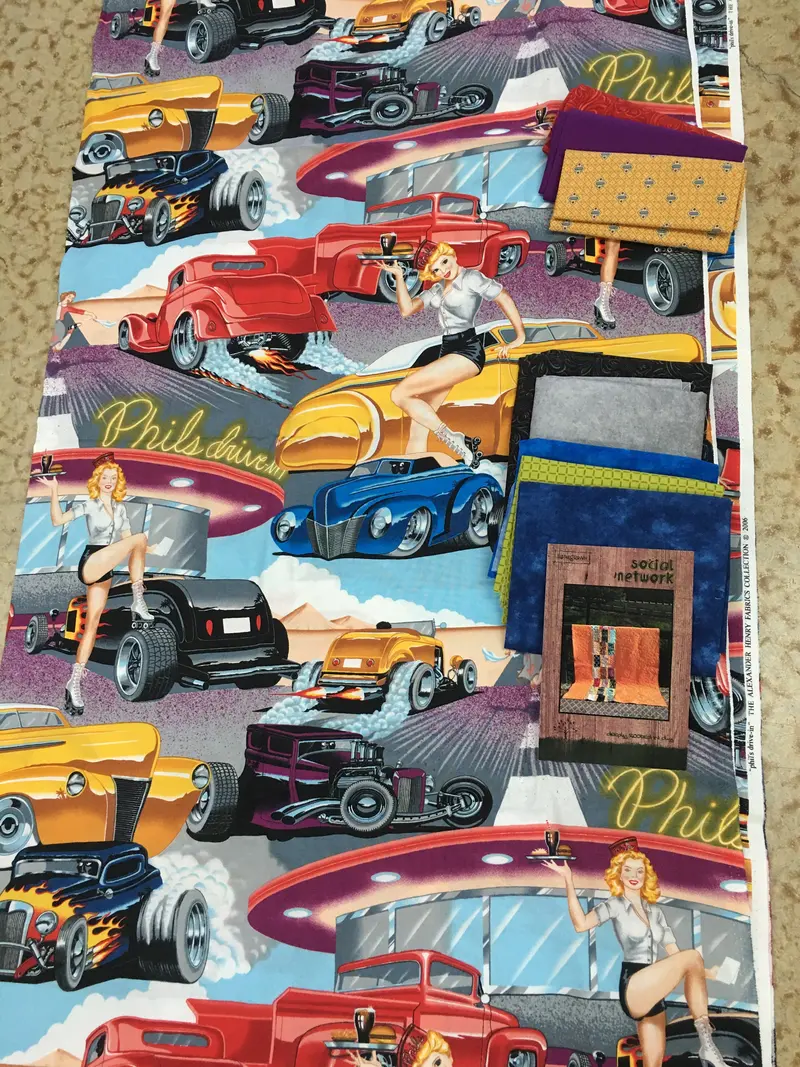 Rick's Girls/Route 66 Social Network Pattern 58 X 76, Pattern Includes Fabric & Pattern. 1