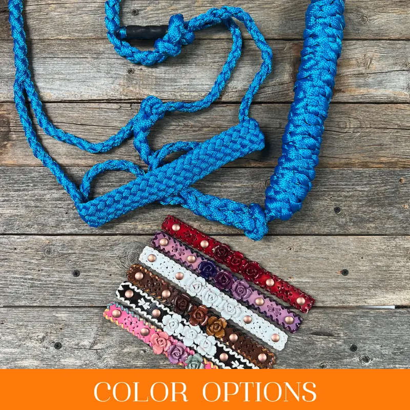 Rose - Blue Mule Tape Halter 1