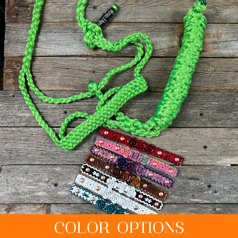 Rose - Lime Mule Tape Halter 1